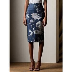 RALPH LAUREN Collection Sz Missing 4/6 Whitley Floral Jacquard Pencil Skirt